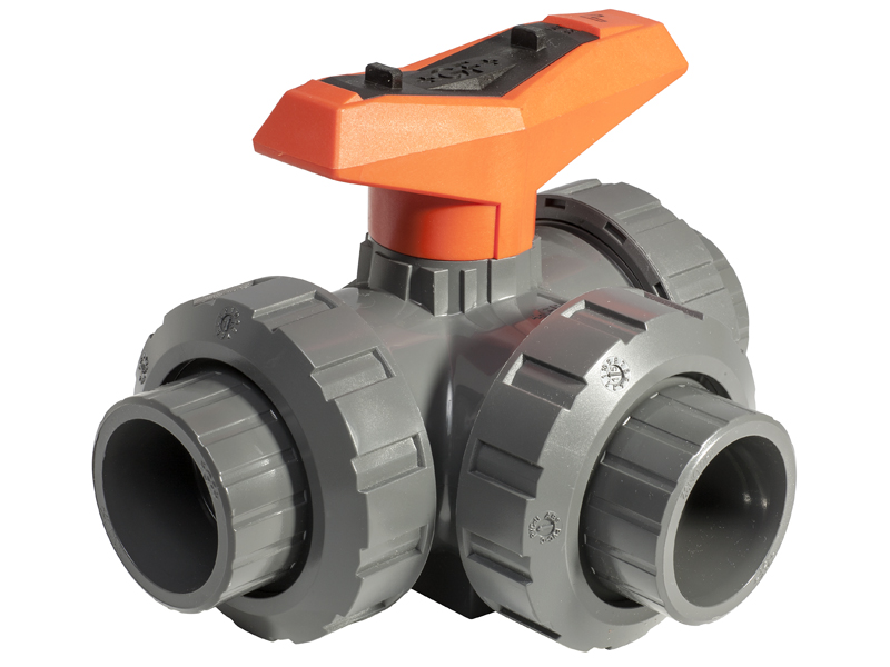 Кран шаровой 3-ходовой из ПВХ с рукояткой - цены, размеры и ...