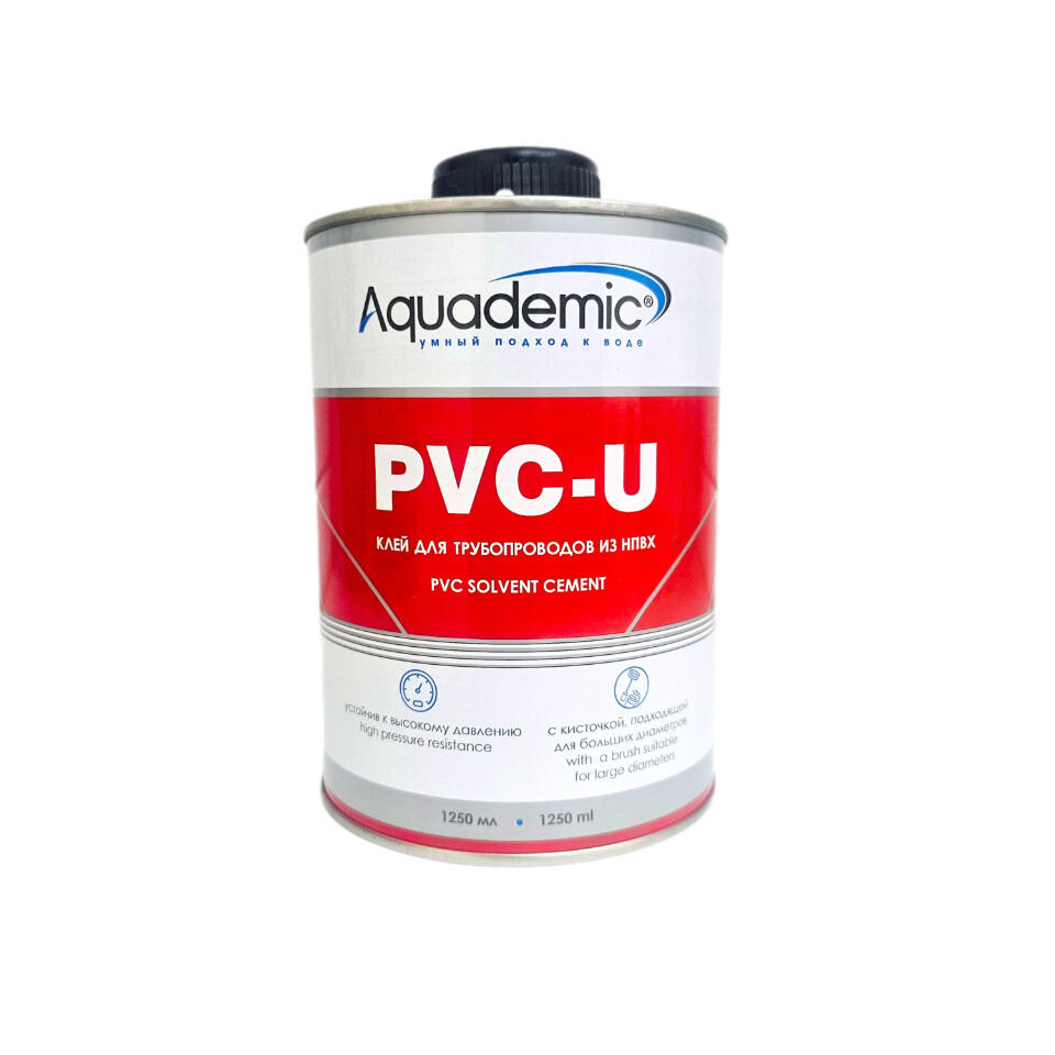 Клей Aquademic PVC-U 1 кг, Жестяная банка с аппликатором