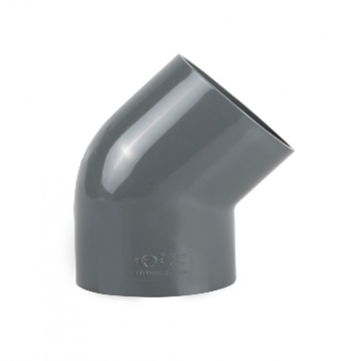 Угол 45° НПВХ (PVC-U) d90 PN10 HUASHENG Угол 45° НПВХ (PVC-U) d90 PN10 HUASHENG