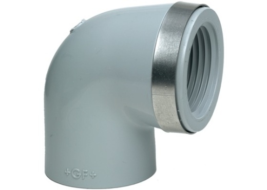 Угол 90° ХПВХ (PVC-C) d90 PN16 FIP